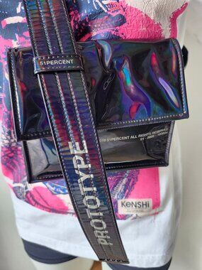 51 Percent Prototype Utility Cross Body Bag - Hologram Midnight Purple Deadstock